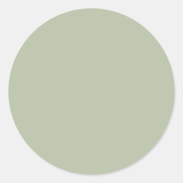 Light Pale Sage Green Neutral Elegant Solid Colour Classic Round Sticker (Front)