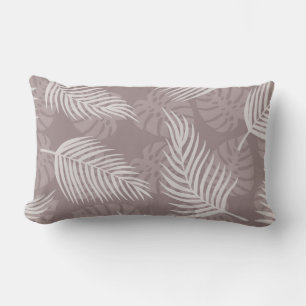 Light Palm Leaves Lumbar Pillow