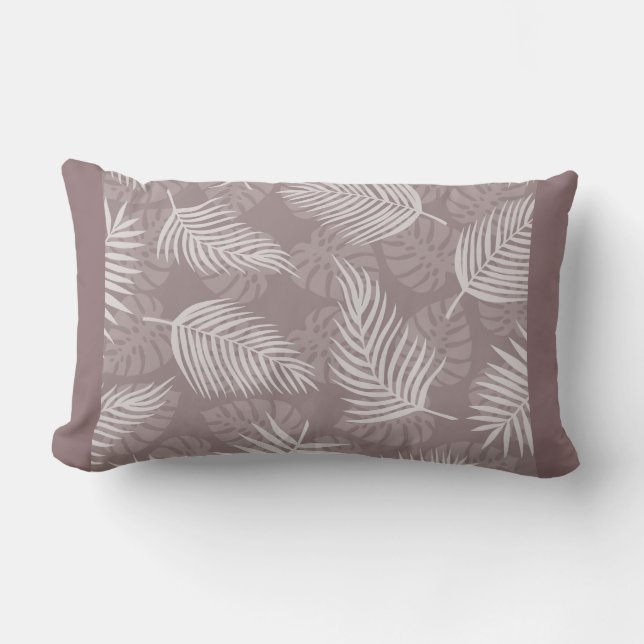 Light Palm Leaves Lumbar Pillow (Front)