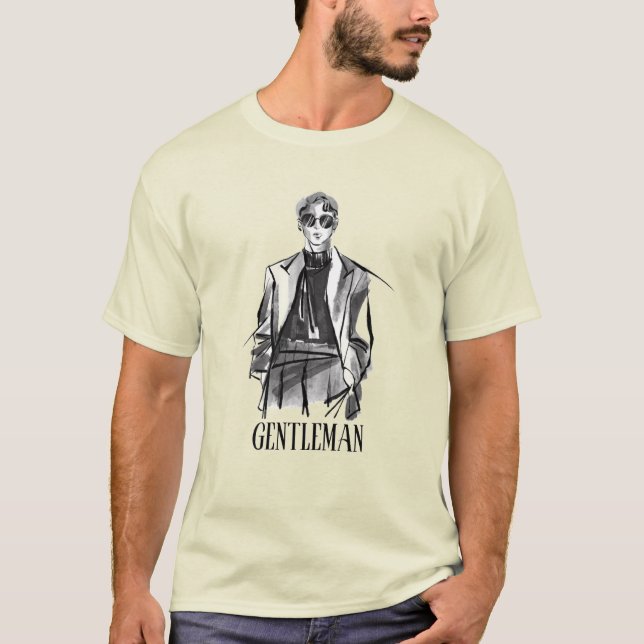 light parrot whith gentleman design T-Shirt (Front)