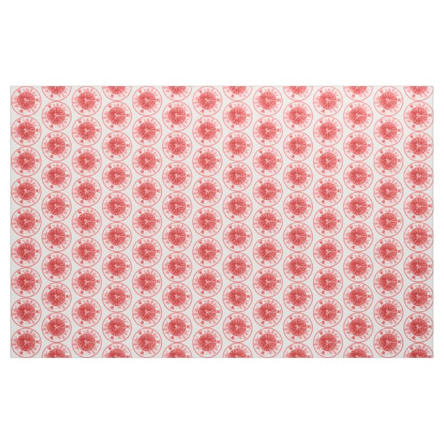 Light Passion Pink Floral Medallion Plate Fabric (Yard)