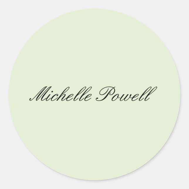 Light Pastel Colour Trendy Script Modern Classic Round Sticker (Front)