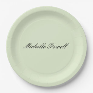 Light Pastel Colour Trendy Script Modern Paper Plate