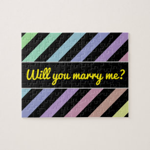 Light Pastel Colours & Black Stripes Pattern Puzzl Jigsaw Puzzle