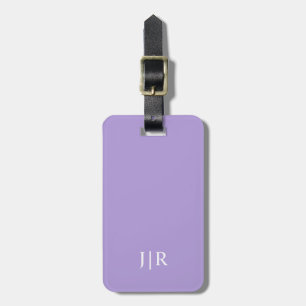 Light Pastel Purple and White I Modern Monogram Luggage Tag