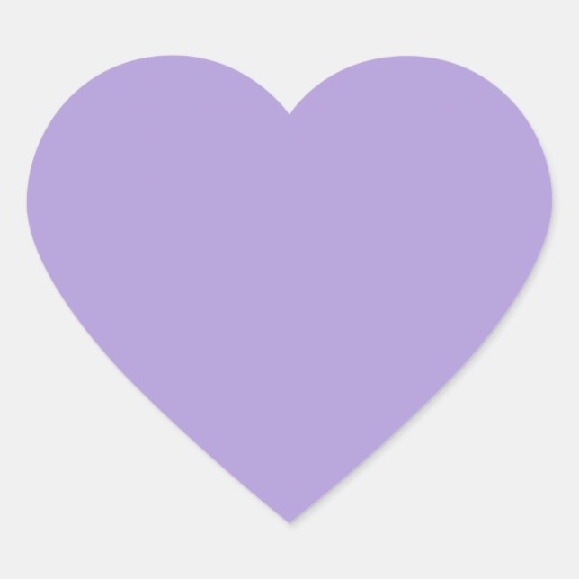 Light Pastel Purple Solid Colour Heart Sticker (Front)