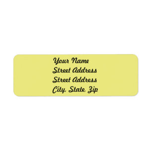 Light Pastel Yellow Return Address Sticker