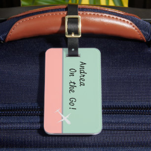 Light Pastels, Soft Peach and Jungle Mist Luggage Tag
