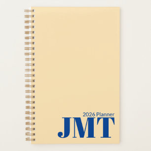 Light Peach and Blue Monogram 2026 Planner