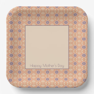 Light Peach And Purple Paper Plate