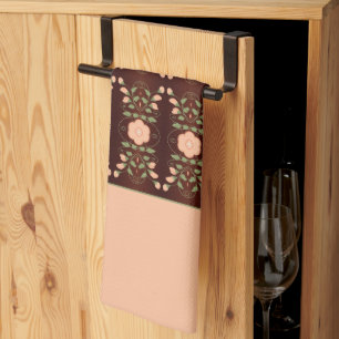 Light Peach Floral Tea Towel
