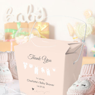 Light Peach Minimalist Baby Girl Shower Favour Box