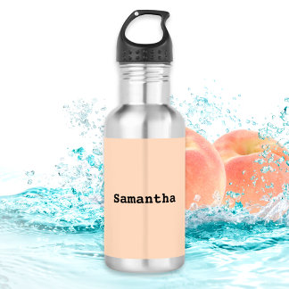 Light Peach Minimalist Simple Personalised Name 532 Ml Water Bottle