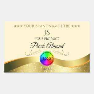 Light Peach Wavy Gold Logo Monogram Product Label