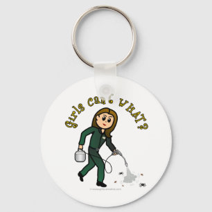 Light Pest Control Girl Key Ring