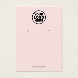 Light Pink Add Your Logo Earring Display Card