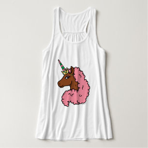 Light Pink Afro Unicorn Singlet