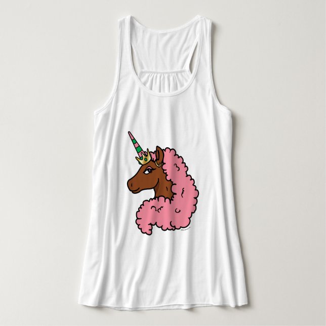 Light Pink Afro Unicorn Singlet (Design Front)