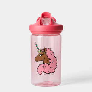 Light Pink Afro Unicorn Water Bottle
