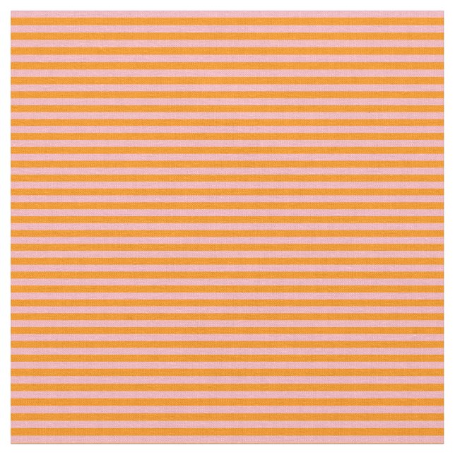 Light Pink and Dark Orange Lines Fabric (Close Up)