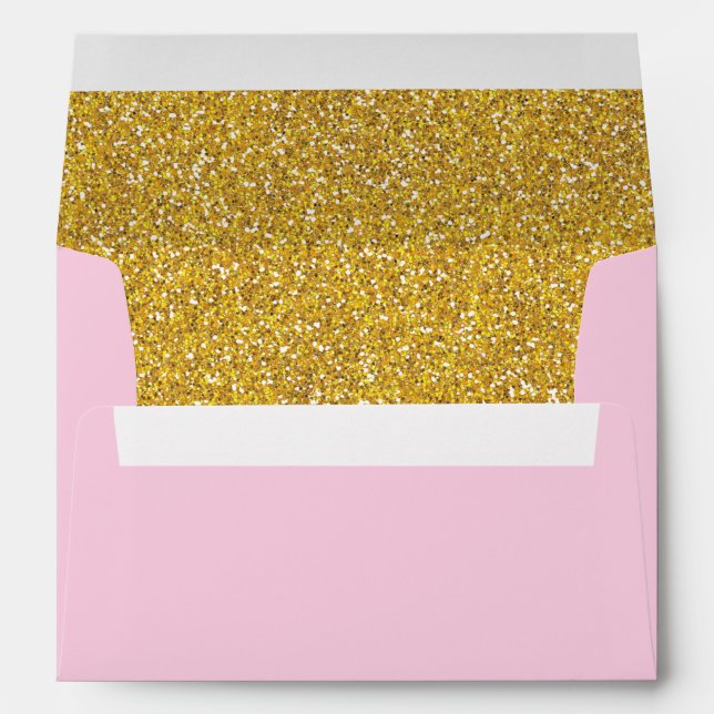 Light Pink and Gold Envelope | A7 Size | 5x7 Card (Back (Bottom))