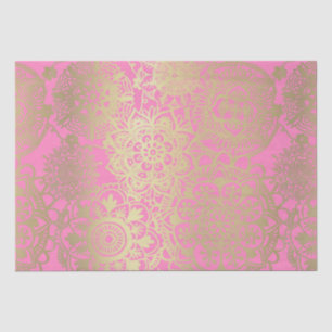 Light Pink and Gold Mandala Pattern Tissue Paper