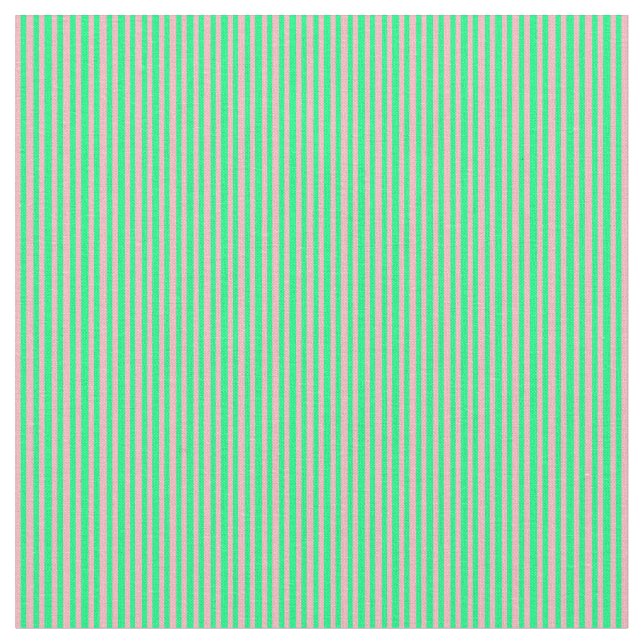 Light Pink and Green Coloured Stripes Pattern Fabric (Close Up)