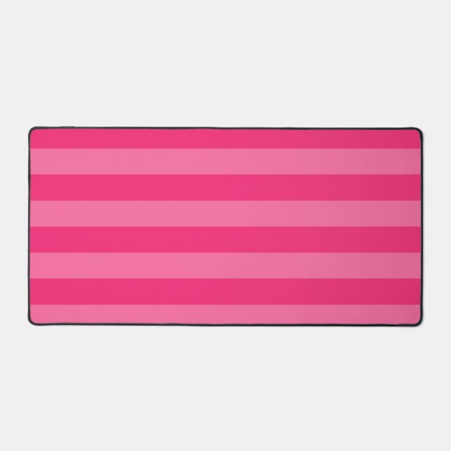 Light Pink and Hot Pink Stripes  Desk Mat (Front)