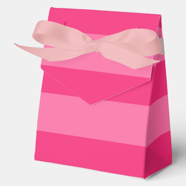 Light Pink and Hot Pink Stripes  Favour Box (Front)