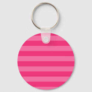 Light Pink and Hot Pink Stripes Key Ring