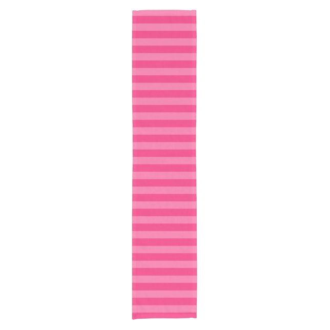 Light Pink and Hot Pink Stripes  Short Table Runner (Front)