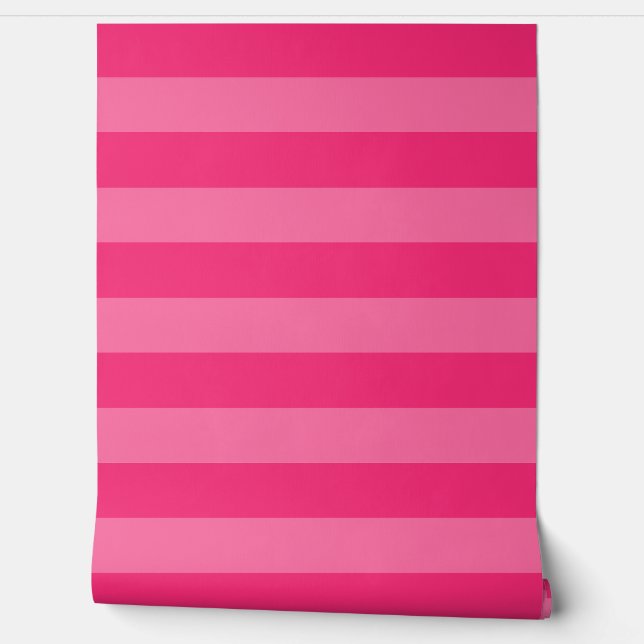 Light Pink and Hot Pink Stripes  Wallpaper (Unrolling)