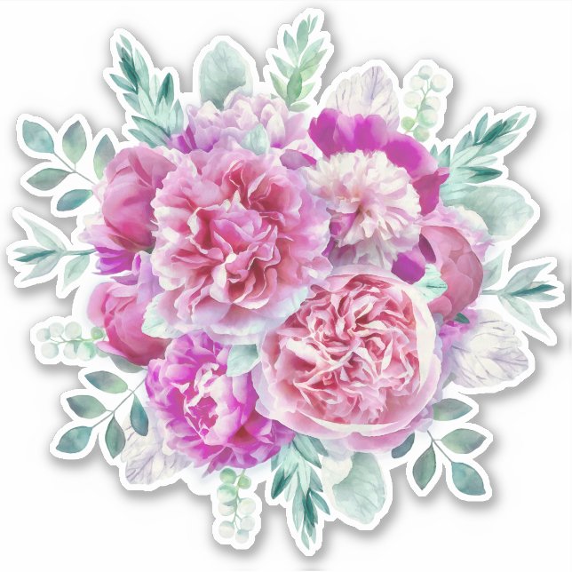 Light pink and purple peonies (Front)