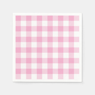 Light Pink and White Buffalo Plaid Gingham Napkin