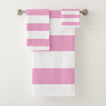 Light Pink and White Cabana Horizontal Stripe