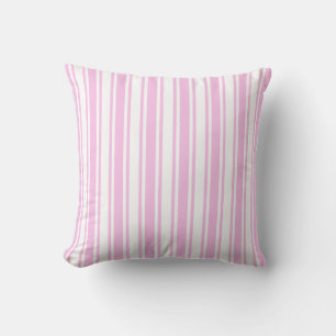 Light pink and white candy stripes cushion
