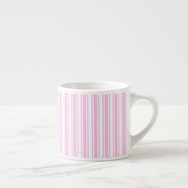 Light pink and white candy stripes espresso cup (Right)