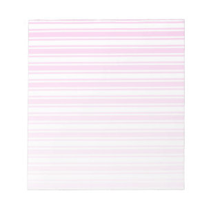 Light pink and white candy stripes notepad