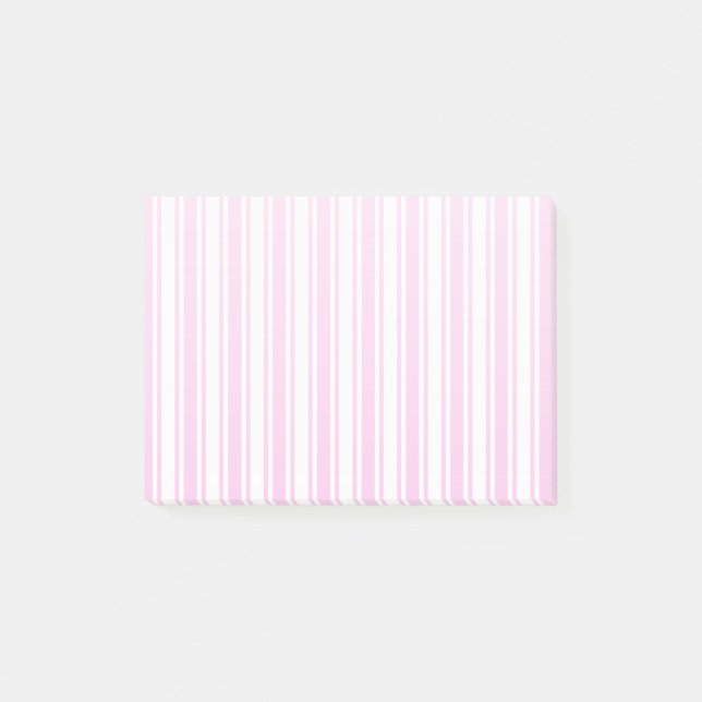 Light pink and white candy stripes post-it notes (Front)