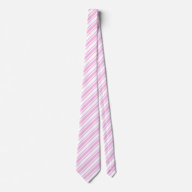 Light pink and white candy stripes tie (Front)
