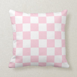 Light Pink and White Checks Cushion