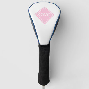 Light Pink And White Custom Monogram Golf Head Cover
