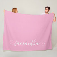 Light Pink and White Cute Curl Signature Name