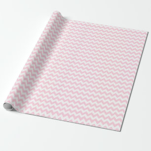 Light Pink and White Medium Chevron Wrapping Paper