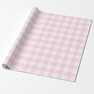 Light Pink and White Plaid Pattern Wrapping Paper