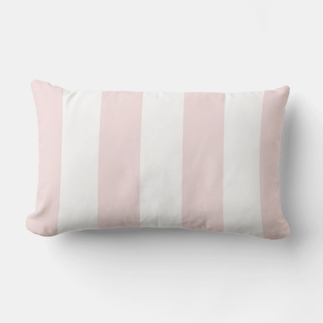 Light Pink and White Stripe Lumbar Cushion (Front)