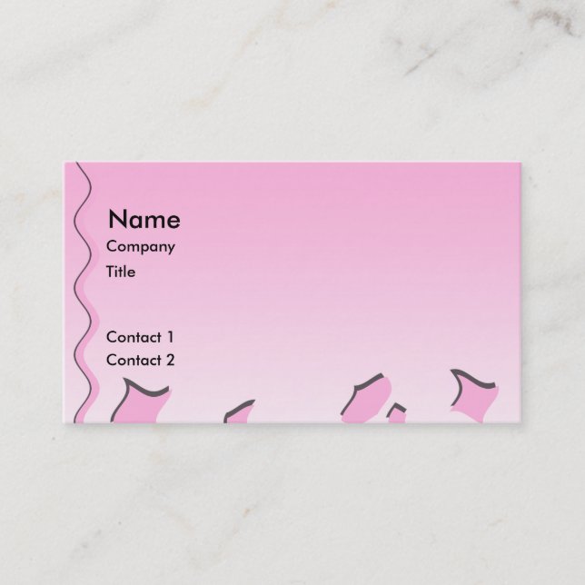 Light Pink and White Wavy Pattern. Business Card (Front)