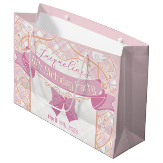 Light Pink Art Nouveau Princess Birthday Large Gift Bag