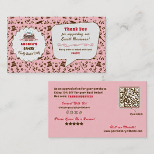 Light Pink Bakery Logo Thank You Business Custom Enclosure Card