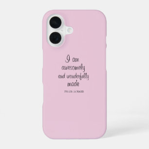 Light Pink Bible Verse Positive Affirmation iPhone 16 Case